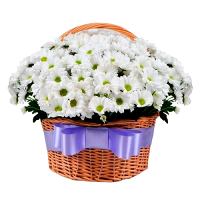 Корзина с хризантемами